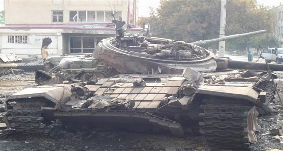 تدمير دبابة روسية في سوريا باستخدام طائرة أمريكية بدون طيار