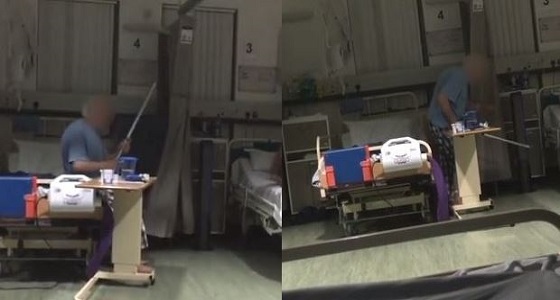 بالفيديو.. مسن يعتدي على آخر بالضرب المبرح داخل مستشفى