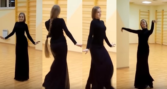 بالصور. . فتاة روسية تتعلم الرقص على أغاني ” طلال مداح “