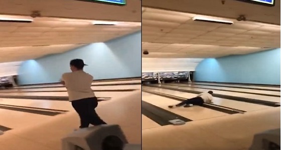 بالفيديو.. موقف محرج لشاب استعرض مهاراته في لعب البولينج