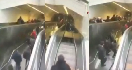 بالفيديو.. سلالم متحركة تبتلع شخصًا في محطة مترو