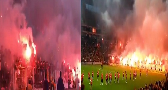 بالفيديو.. جماهير أحد الأندية التركية تشعل الملعب قبل ديربي إسطنبول
