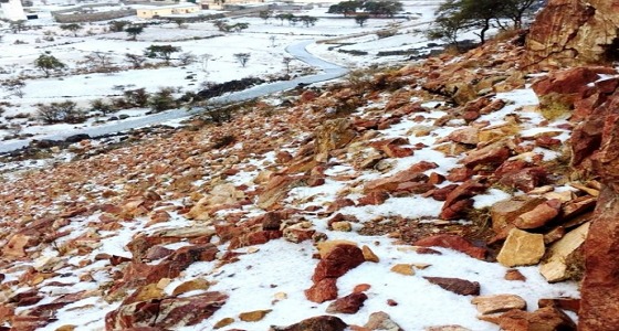 سراة عبيدة تشهد سقوط كميات من البرد