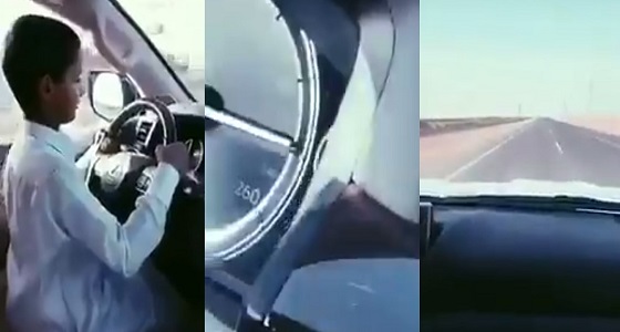 بالفيديو.. طفل يقود سيارة بسرعة 200كم على أنغام &#8221; شيلة &#8220;