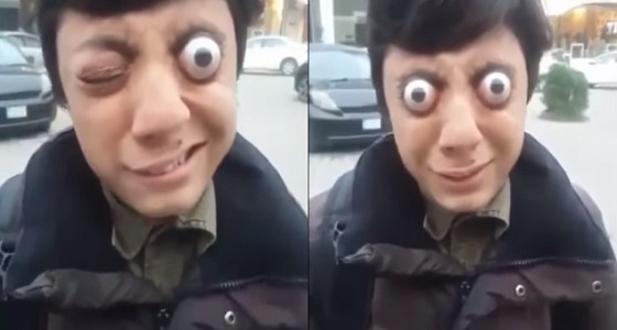 بالفيديو.. شاب يبرز عينيه من مقلتيهما بطريقة مرعبة