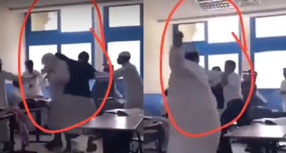 بالفيديو.. طالب ضخم يعتدي على زملائه بالضرب داخل الفصل
