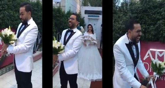 بالفيديو..ضحك هستيري لعريس لحظة رؤية عروسته