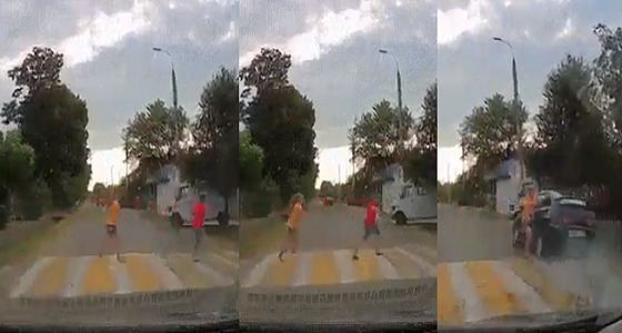 بالفيديو.. طفلة تنجو من حادث مروع بأعجوبة