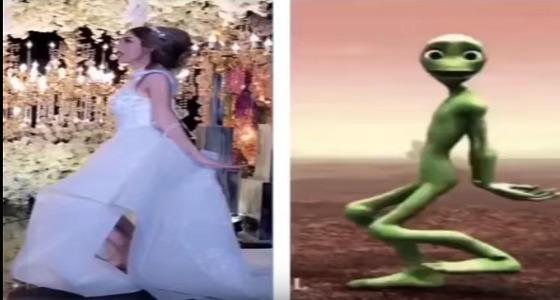 بالفيديو..عروس تقلد رقصة الكائن الفضائي الشهيرة