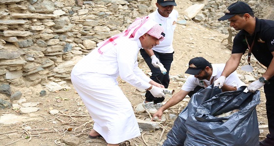 بالصور.. هايكنج السعودية و &#8221; العامة للسياحة &#8221; يشاركان في تنظيف قرية ذي عين التراثية