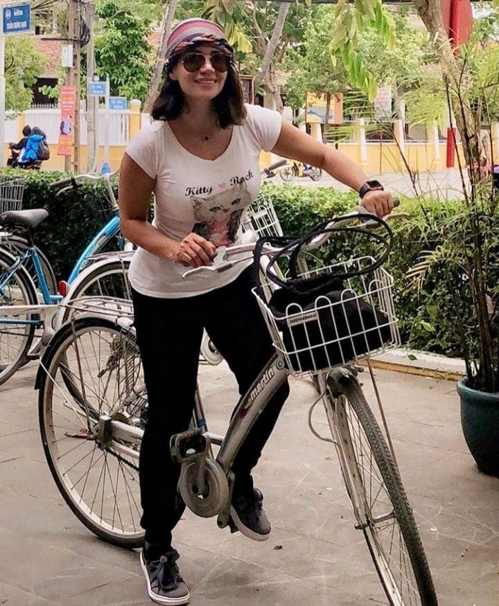 ديانا حداد تعشق الدراجات الهوائية