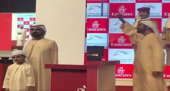 بالفيديو.. احتفال محمد بن راشد بفوز الحصان &#8221; ثندر سنو &#8220;