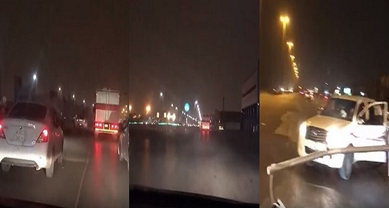 بالفيديو.. إيقاف سائق شاحنة مخمور يقود بتهور