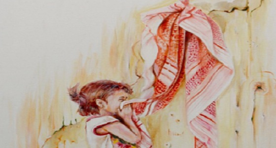 بالصور.. رسام يوثق قصة طفلة فقدت والدها في تفجير بالرياض بلوحة معبرة