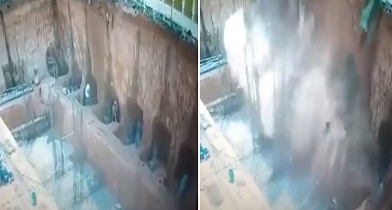 بالفيديو.. 4 عمال يدفنون أحياء تحت أكوام من الحجارة والرمال