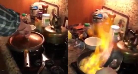بالفيديو.. نهاية مروعة لرجل حاول إثارة إعجاب زوجته بالطهي