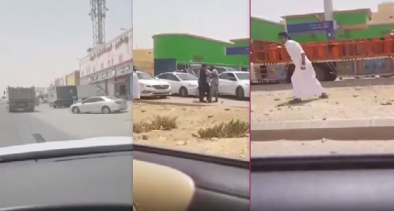 بالفيديو.. مطاردة مثيرة لأشخاص أوقفوا سائق متهور يقل أنابيب غاز