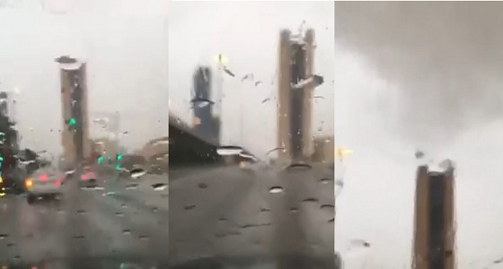 بالفيديو.. هطول أمطار غزيرة على العاصمة