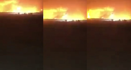 بالفيديو.. حريق في بئر نفطي بالكويت والطوارئ تحاول إخماده