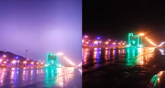 بالفيديو..صواعق رعدية مصاحبة لأمطار تهامة عسير