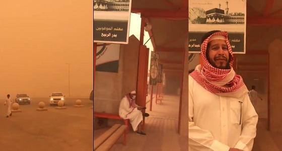 بالفيديو.. قائد مدرسة يقف أمام بوابتها رغم الرياح الشديدة