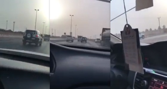 بالفيديو.. استهبال سائق ” اف جي ” وشاحنة على طريق سريع