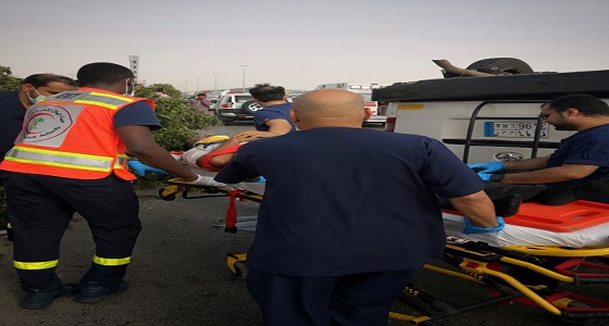 حادث انقلاب مروع جنوب جدة