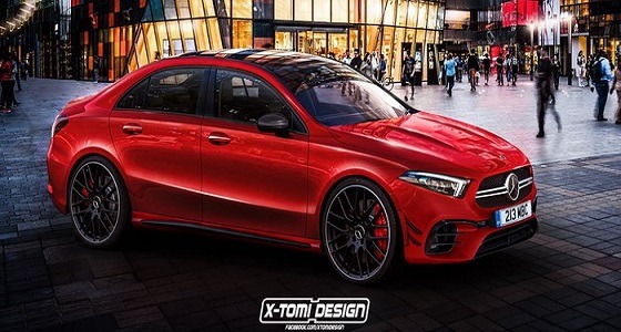 الكشف عن مرسيدس A-Class سيدان في صورة A45 AMG