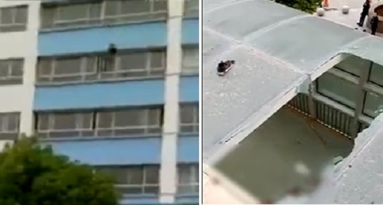 بالفيديو.. لحظة انتحار مراهق بالقفز من شرفة مستشفى