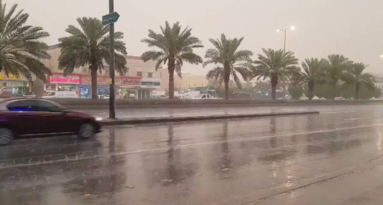بالفيديو.. أمطار على الرياض تزيل الغبار والأتربة