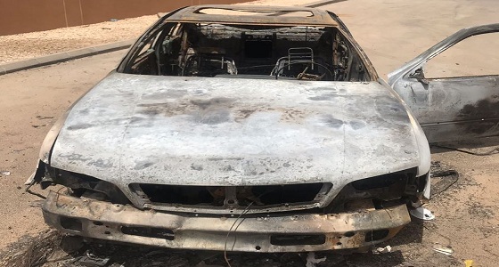 بالصور.. سرقة سيارة مواطن وحرقها في الرياض