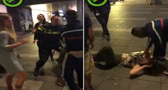 بالفيديو.. شرطي يعتدي على امرأة بطريقة وحشية