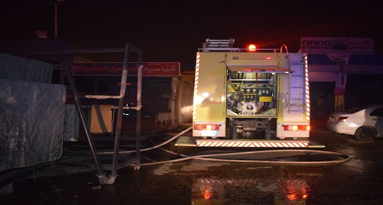 بالصور..إندلاع حريق في خزان وقود ببريدة