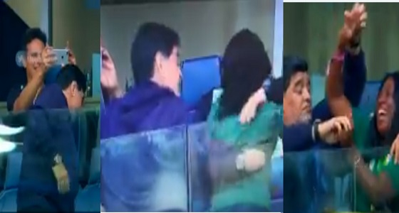 بالفيديو.. رقص مثير لمارادونا مع مشجعة نيجيرية بالمدرجات