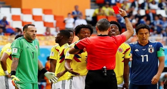 ثاني حالة طرد في تاريخ كأس العالم من نصيب المدافع الكولومبي