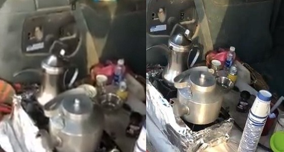 بالفيديو.. كفاح مواطنة تسترزق من بيع الشاي داخل سيارة