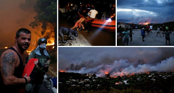 بالصور.. وفاة 50 شخص وإصابة المئات في حرائق غابات اليونان