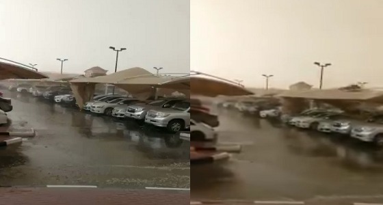 بالفيديو.. الرياح تتلف مظلات السيارات بمواقف المركز العربي للتسوق في دبي