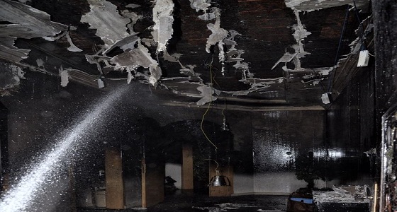 بالصور.. إصابة رجل وامرأة في حريق منزل بحائل