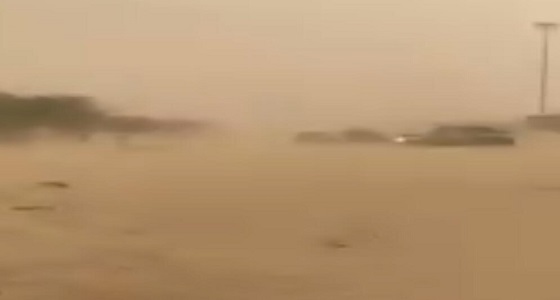 شاهد.. الرمال تعرقل حركة السير على طريق ‎السالمي – ‎الرقعي