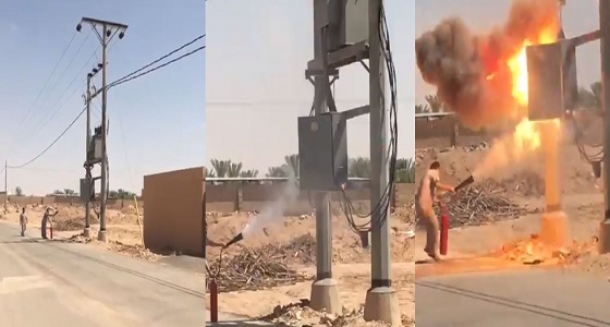 بالفيديو.. انفجار خزان ضغط عالي بعد محاولة مواطن إطفاء حريق نشب به