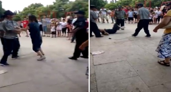 بالفيديو.. لحظة اعتداء حارس أمن على امرأة حاولت الدفاع عن صديقتها