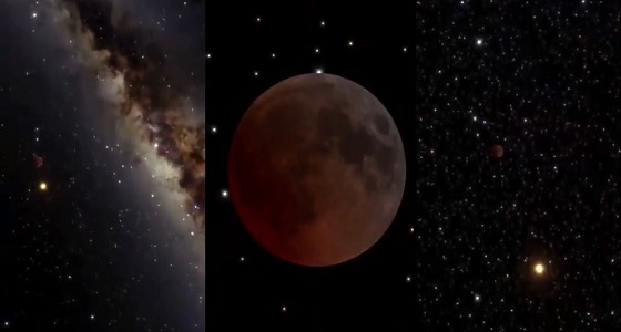 بالفيديو.. مشهد رائع للخسوف الكلي للقمر