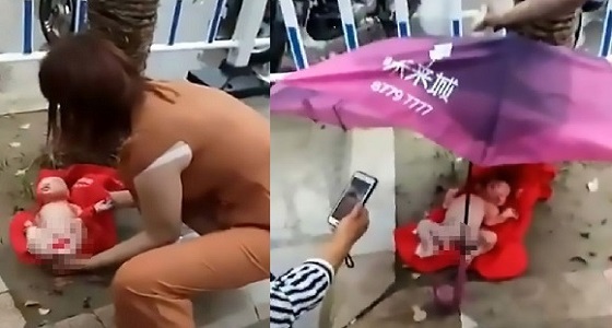 سيدة تلقي حفيدتها في الشارع وترحل.. ورد فعل صادم للمارة