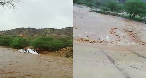 بالفيديو.. سيل وادي مسلة بجازان يجرف المركبات والمواطنون يشتكون