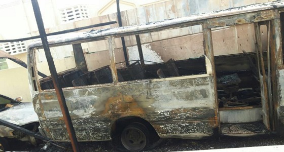 فتاة تحرق ” باص ” زوجها لطرد الحسد