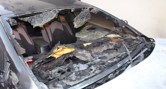 بالصور.. ” شرطة القصيم ” تضبط متهما أضرم النار في 14 مركبة