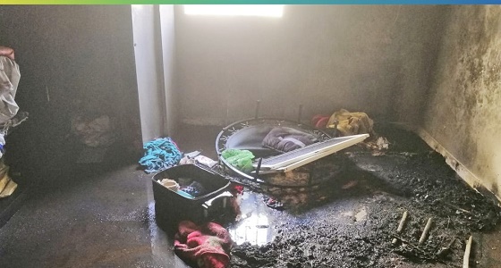 بالصور.. إنقاذ أسرة من حريق داخل مسكنهم بينبع