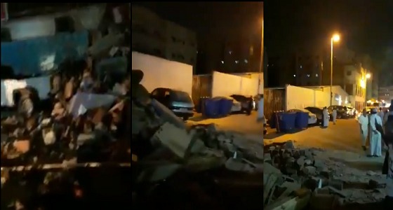 بالفيديو..الأضرار التي خلفها انهيار مبنى بحي الهنداوية