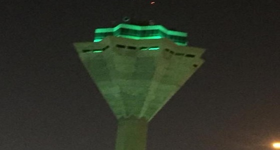 بالصور.. جامعة الإمام محمد بن سعود تتوشح بالأخضر احتفالًا باليوم الوطني